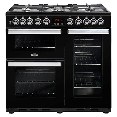 Belling Cookcentre Deluxe 90DFT Dual Fuel Range Cooker Black Belling Cookcentre Deluxe 90DFT Dual Fuel Range Cooker Black